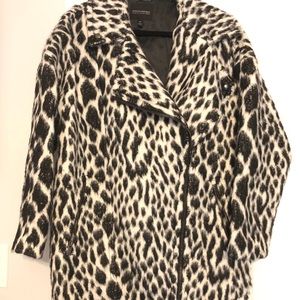 Faux fur Dalmatian print banana republic coat
